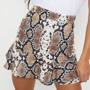 Snake Print Mini Skirt